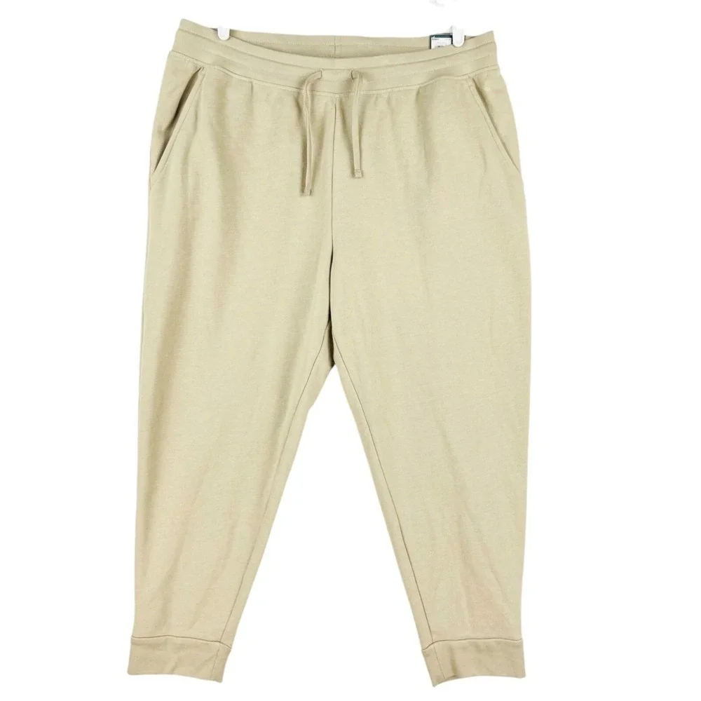 Tek Gear Men's Ultrasoft Fleece Beige Jogger Pants Big Tall Size 2XB Relaxed NWT